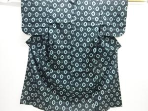 アンティーク　木綿本場久留米絣 抽象模様単衣着物